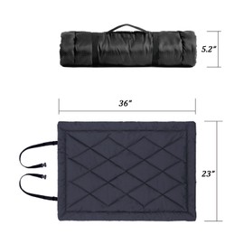 GNarbor Travel Dog Bed, Portable Waterproof Anti-Slip Dog Camping Bed Mat with Carry Handles for cat, Dog, or Other pet, Machine Washable, 36 * 23” Dark Blue