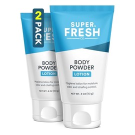 SweatBlock Loción en polvo corporal, sin talco, antirozaduras, desodorizante  polvo corporal sin ensuciar para hombres y mujeres, 4 fl oz  2 unidades 