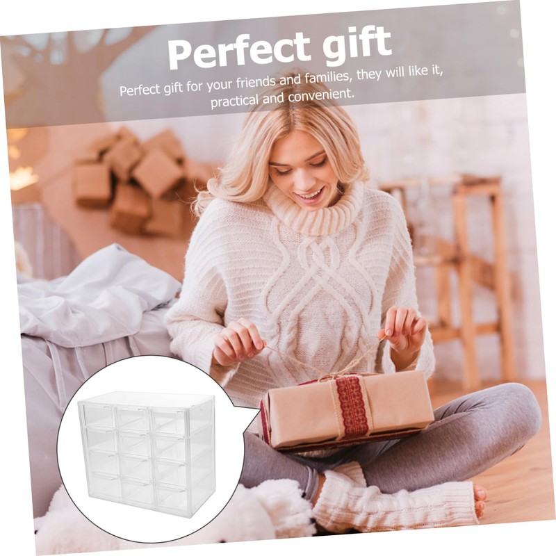 SHOWERORO 12-Grid Drawer Storage Box Versatile Desk Organizer for Office