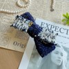 Burnaby Navy Sequin Tweed Hairpin 10cm / 버나비 네이비 스팽글