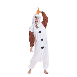 Sqlszt Adult Animal Olaf Onesie Pajamas One Piece Cosplay Unisex Costume for Women Men XL