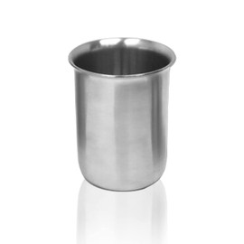 Edu-Labs - Vaso de precipitados de acero inoxidable con borde - Vaso de precipitados de baja forma para ciencia, equipo de laboratorio de química de grado industrial, alta tolerancia al calor