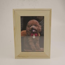 Pet Urn for Ashes - Wooden Memorial Urn Dogs & Cats with Photo Frame - Photo Frame Keepsake Box for Cats Dogs - Cremation Ashes Box for Pets with Velvet Storage Bag and Photo Frame (Log color)