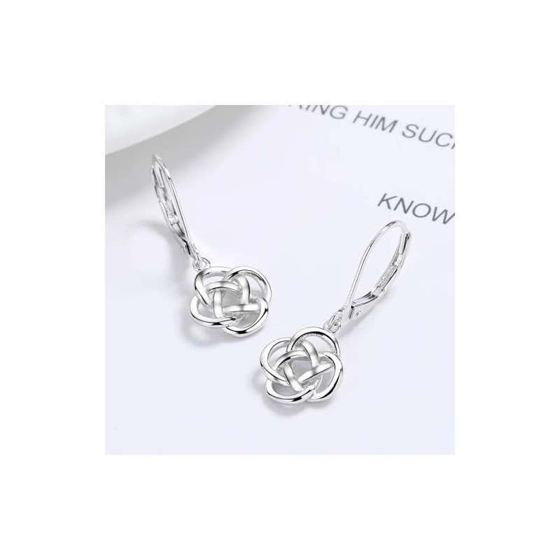 Sterling Silver Celtic Leverback Earrings