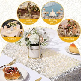 98.5 FT Gold Table Runner, Glitter Metallic Thin Mesh Sparkle Table Runners Roll, Gold Table Cloth Decoration for Wedding, Birthday, Even Party and Christmas (D-PT2)