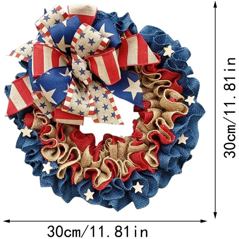 4th July Wreath Patriotic Wreath Independence Day Wreath for Front