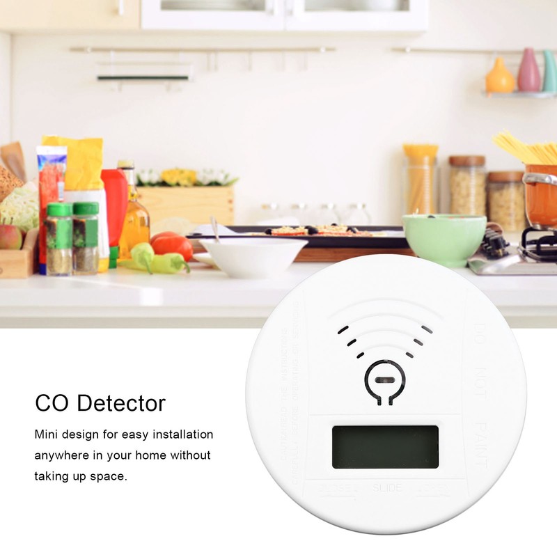 CO Detector Battery Operated Audible and Visual Mini CO Alarm