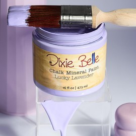 Dixie Belle Paint Company Chalk Finish Furniture Paint - Lucky Lavender (4oz) - Matte Pastel Purple Chic Chalk Mineral DIY Furniture Paint