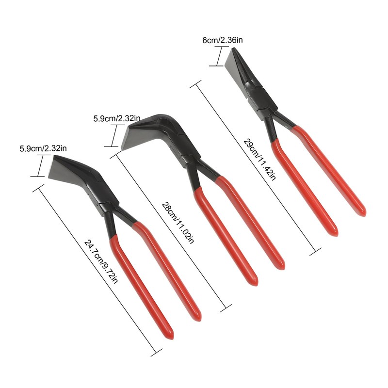 WUSILILU 3-Piece Hand Seamers Sheet Metal Tools, 45° & 90°