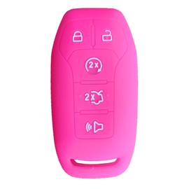 Ford Mustang Key Fob Cover: Silicone Car Remote Case Fit for Ford Mustang Fusion Exploer Edge F150 Lincoln MKZ MKX MKC | Rose Red Rpkey Key Fob Shell Protector