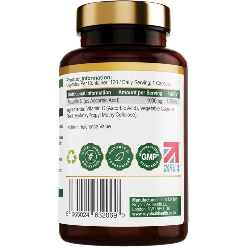 Purefill Vitamin C 1000mg - 120 Capsules, 4 Month Supply