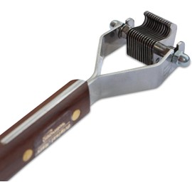 Mars Coat King Mini Dematting Undercoat Grooming Rake Stripper Tool and Detailing Body Work for Dogs and Cats, Stainless Steel with Wooden Handle, Made in Germany, 14-Blade Extra Fine