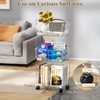 3 Tier Rolling Cart, Storage Shelf Organizer with Lockable Caster