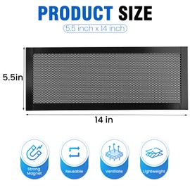 6P Magnetic Floor Vent Covers 5.5 x 14 Inch Air Vent Screen Cover Magnetic Floor Register Vent Covers Magnetic PVC Vent Mesh for Home Wall Ceiling Floor Catches Debris