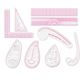 MYLEUS 9-Piece French Curve Ruler Set for Sewing Pattern Making - Metric Measurement Tailor Tools with Clear Plastic Guides for Fashion Design, DIY Dressmaking, Craft & Drawing | Bendable Templates