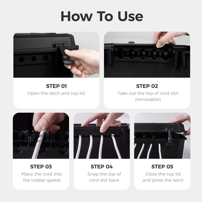 WELKIN Outdoor Weatherproof Connection Box, Ip54 Water-Resistant Extension Cord Connection