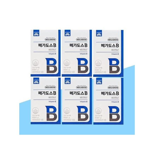 Korea Eundan Megadose B Vitamin B Complex 850mg x 60 tablets x 6 boxes (12 months supply)