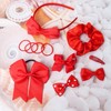 55Pcs Girls School Hair Accessories Red Bow Hair Clips Bow