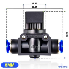 ERGAOBOY 5 Pcs 8mm Tube OD Push to Connect Air Control Ball Valve Pneumatic Valve Union Fittings