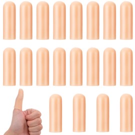 IANFAN 20 Pcs Gel Finger Cots, Soft Silicone Finger Protectors Fingertip Bandages Band-aids Thumb Protector Covers for Dry Skin, Finger Arthritis, Cracking