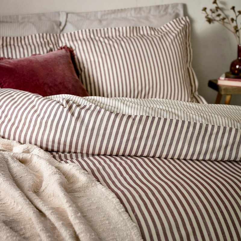 Yard Hebden Mélange Stripe Pillowcases – 100% Cotton Breathable Oxford