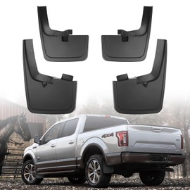 LitMiRaCle Mud Guards Ford F150 Accessory, 4 Pcs Tires Fender, Front and Rear Mudguard for Ford F150 2015/2016/2017/2018/2019/2020 (with OEM Fender Flares), Black, Style B
