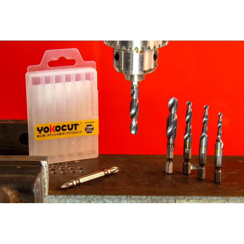 YOKOCUT Tap Drill Set, Carbide Drill Tap, For Ironworking, Stainless