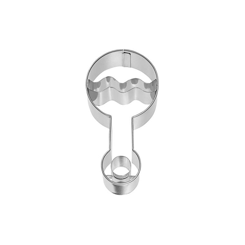Birkmann Baby Rattle Cookie Cutter, 3-Inch, Grey Plastic, 5 x