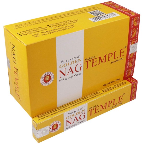 Vijayshree Golden Nag Temple Incense Sticks 12pks x 15gms