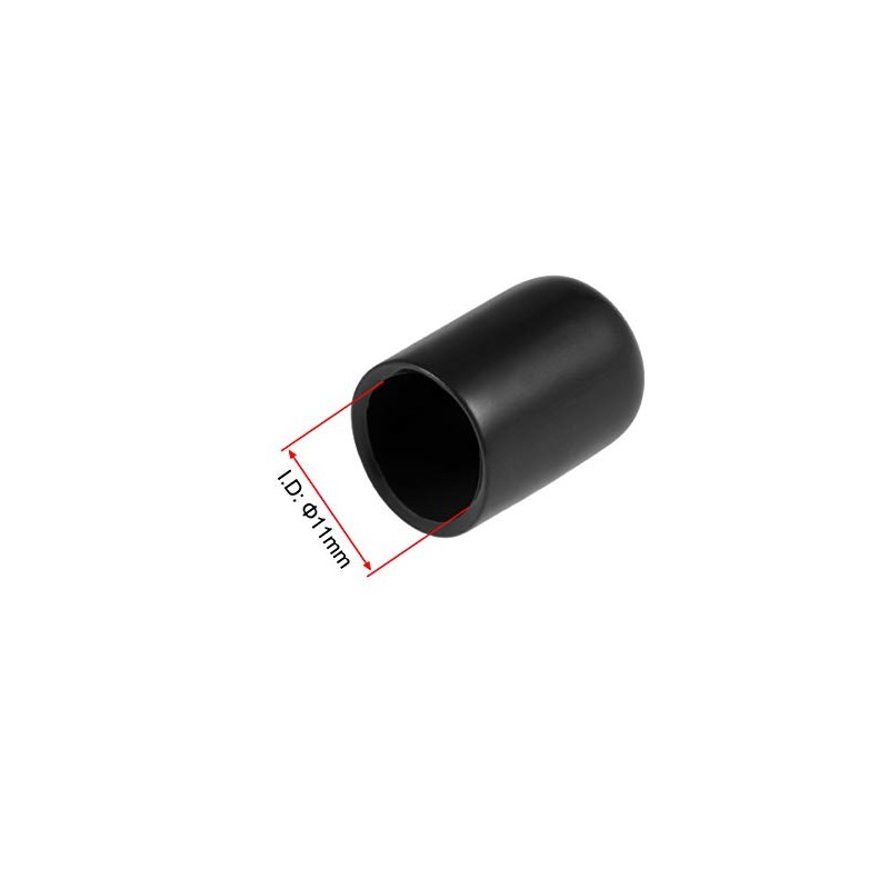 sourcing map 50pcs Rubber End Caps 11mm ID Vinyl Round