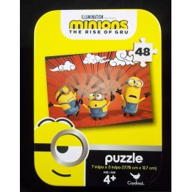 Cardinal Industries Minions Rise of Gru mini puzzle in collector tin 48 pcs New Sealed