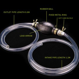 Coriver High Flow Siphon Hand Pump with 2M Siphon Hose, Manual Transfer Pump, Portable Liquid Transfer Pump for Petrol