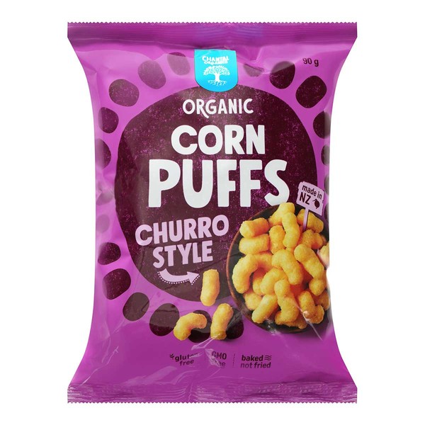 Chantal Organics Organic Corn Puffs - Churro Style - 90gm