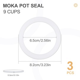 wedrink 1 Filter and 3 Silicone Gasket Seals Replacement for Aluminium Moka Pot and Stovetop Espresso Coffee Maker (9 Cup)