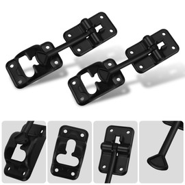 NOOTO 4 Pack RV T-Style Door Holder Catch 4" Black for Latch Holder Camper Trailer Cargo Hatch （Without Mounting Screws）