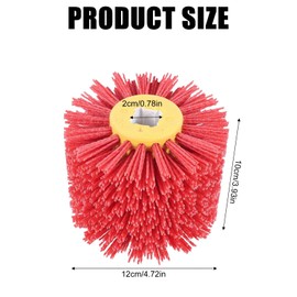 Sanding Brushes: 80 Grit, 100 mm Width - 120 mm Diameter | Suitable for Sanding Roller, Nylon Brush for Satin Machine, Black Abrasive Brush, Bristle Brush, Grit Brush, Wire Drawing Wheel Brush,