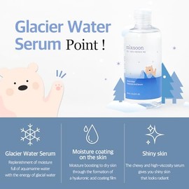 mixsoon Glacier Water Hyaluronic Acid Serum - Suero Facial de Ácido Hialurónico con Agua de Glaciar Alaskana, Hidratación de Triple Peso Molecular para Elasticidad y Brillo Radiante, Vegano, 100ml