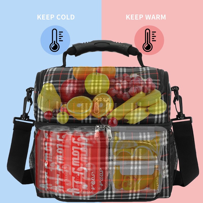 FlowFly Double Layer Cooler Insulated Lunch Bag Adult Lunch Box