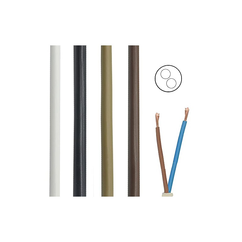 Lead H03VV-F 3/5/10 Metres PVC Insulated Flat Cable 2 x