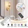 Battery Operated Crystal Wall Sconces Set of 2, Gold Wireless