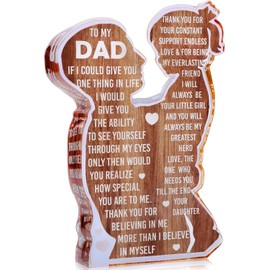 Fathers Presents from Daughter – Heartfelt Acrylic Plaque for Dad, Unique Father Daughter Desk Decor Sign – Birthday, Christmas or New Dad Present from Girl