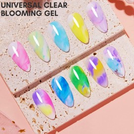 Vishine 2 x 16 ml Clear Blooming Gel Nagellack UV LED Soak Off für den Effekt des Verstreichens, Nagellack aus Marmor, Nagelzeichnungen für Maniküre-Set, magisch, Aquarell, Tier, Blume, Basteln