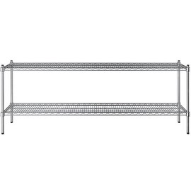 PRO&Family 14" x 72" NSF Chrome 2 Wire Shelf Kit 27" Posts.