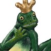 Relaxdays Cast Iron Garden Stake with Garden Lettering, Frog King