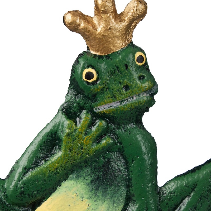 Relaxdays Cast Iron Garden Stake with Garden Lettering, Frog King