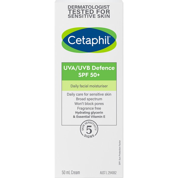 Cetaphil UVA/UVB Defence SPF50+ Daily Facial Moisturiser 50ml