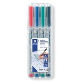 Staedtler Lumocolour Fine Point Waterbased Markers (316WP4) , Original version , Black