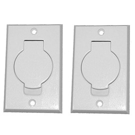 Pokin (2) Central Vacuum White Inlet Valves for Beam Central Vac - White Round Door