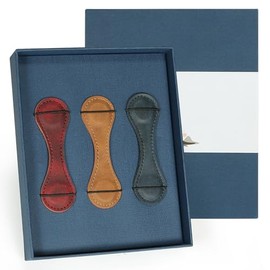 Juego de 3 marcadores magnéticos de piel para hombres y mujeres, amantes de los libros, hechos a mano, de piel natural, perfectos para regalos de cump