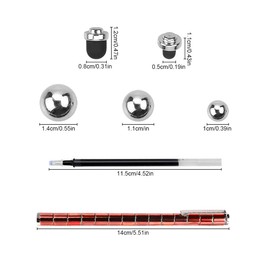 Jagowa Multifunction Magnetic Writing Pen, Fidget Pen, Decompression Metal Ballpoint Pen for Touch Screens, Stress Relief Toy Pen for Adults/Kids, Red